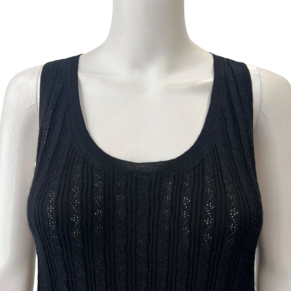 $480 NWT Manrico Black Sheer Knit Tank Top size XL - Picture 2 of 7